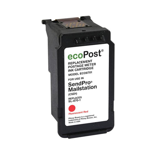 Postage Meter Red Ink Cartridge for Pitney Bowes SL-870-1