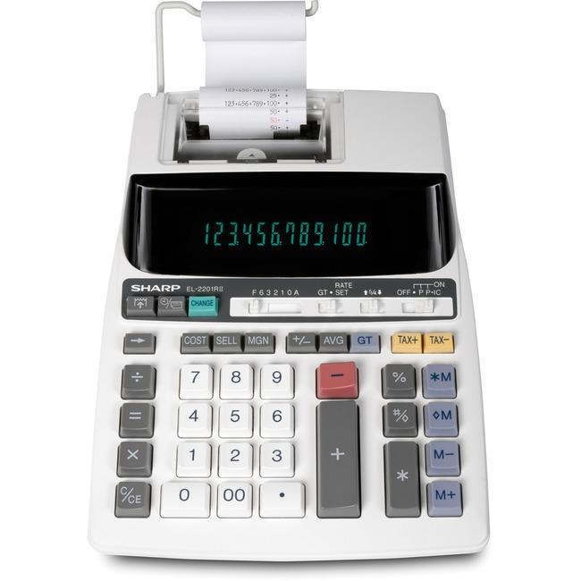 SHARP EL2201RII 12 DIGIT FLUORESCENT PRINTING CALCULATOR, 2-COLOUR Sharp Electronics