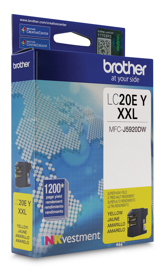 Brother LC20EYS INKvestment Yellow Ink Cartridge, Super High Yield (XXL Series) Brother