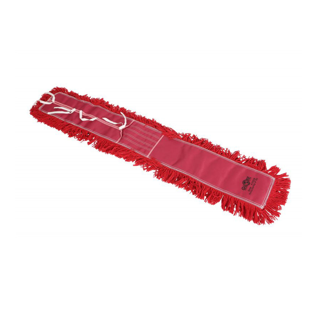 Pro-Stat® Dust mop head 60" x 5" Red Tie-On Globe Commercial Products