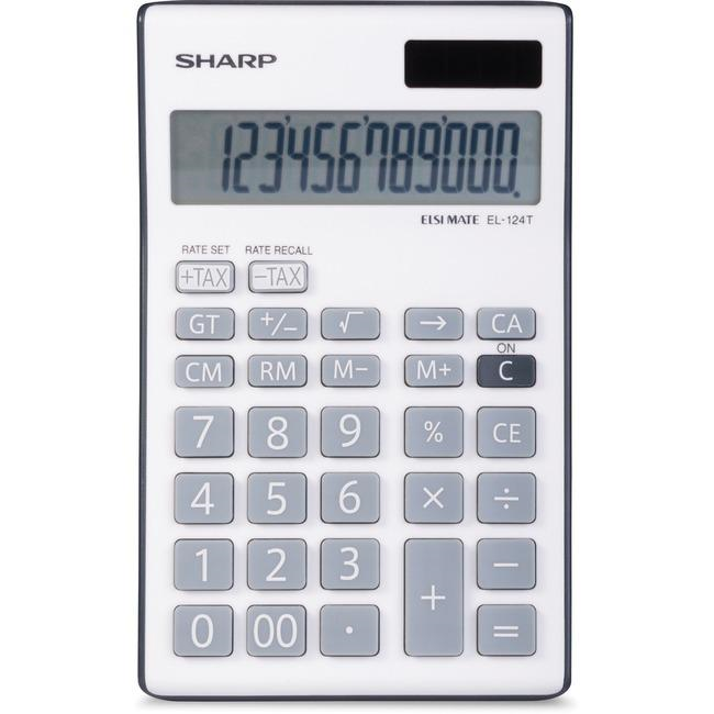 SHARP EL124TBGY Twin Power 12-digit Display Desktop Calculator-Grey Sharp Electronics