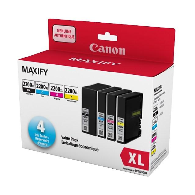 PGI-2200XL Black, Cyan, Mangenta & Yellow SKU 9255B010 Canon